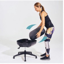 Ergoflip Stool. Flip Cushion Seat. Gas, Seat Tilt. Black Fabric.